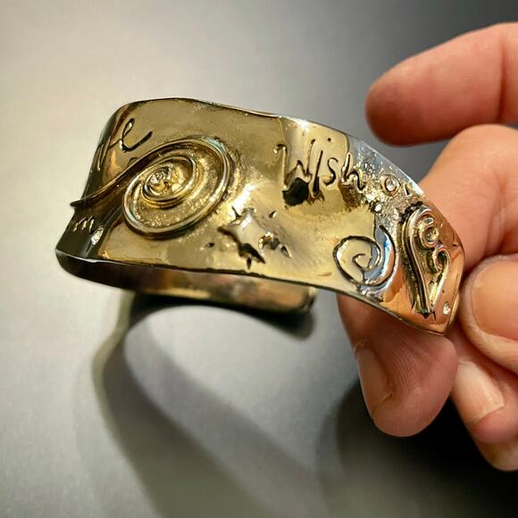 Chico's Brutalist Cuff Bracelet Love Hope Dream Wish - Picture 6 of 8